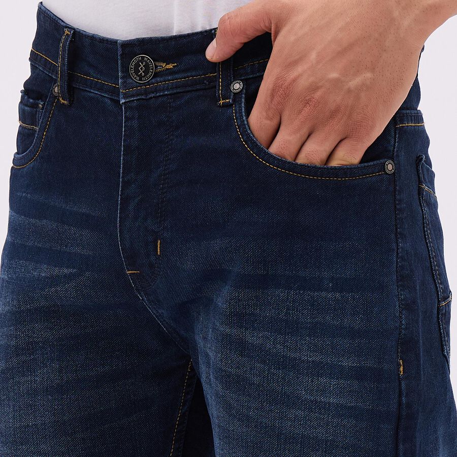 Men's Deep Indigo Straight Fit Classic Jeans, Dark Blue, large image number null