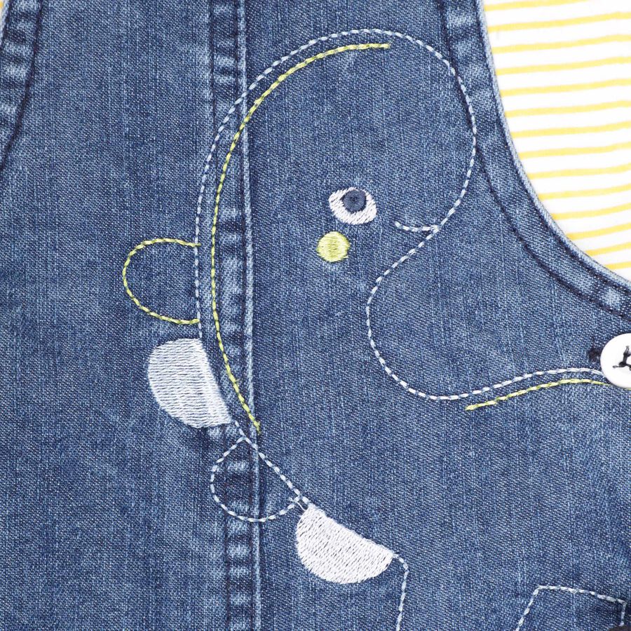 Infants Cotton Stripes Baba Suit, Yellow, large image number null