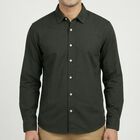 Men Olive Green Cotton Casual Shirt, ओलिव, small