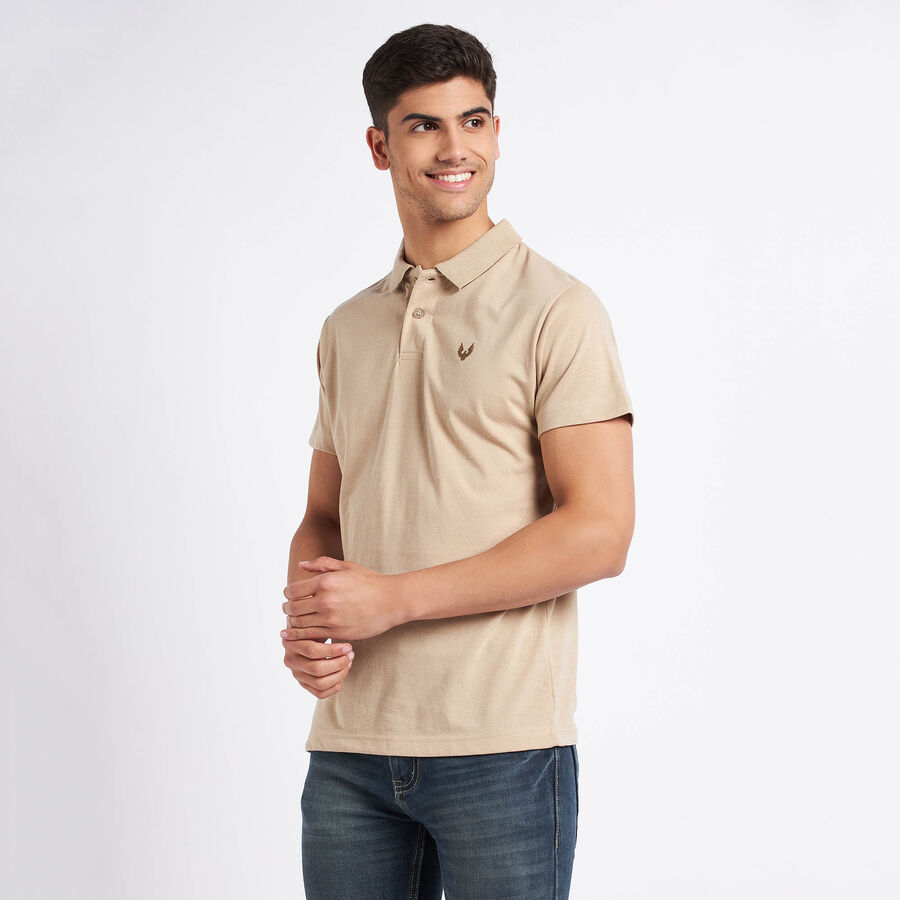 Solid Polo Shirt, Beige, large image number null