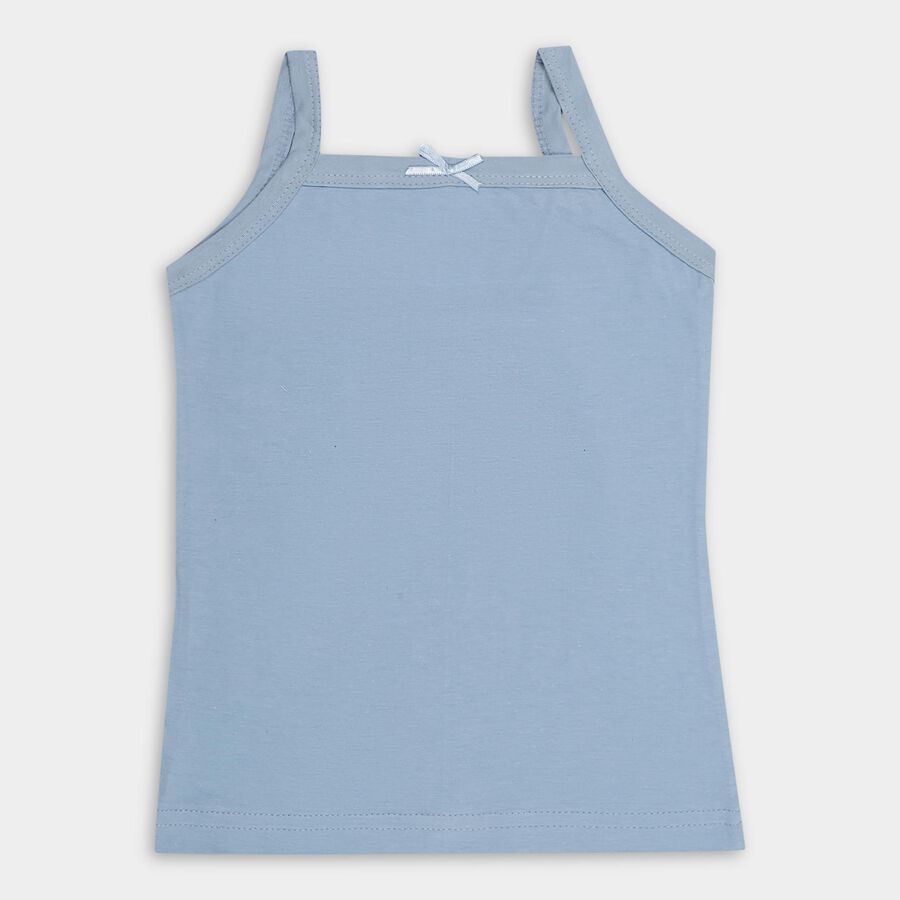 Girls' 100% Cotton Vest, हल्का ग्रे, large image number null