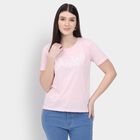 Ladies' Round Neck T-Shirt, Pink, small