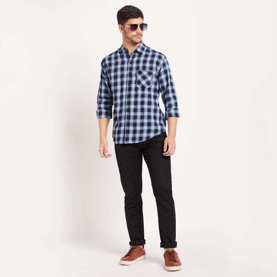 Checks Casual Shirt, Dark Blue, large image number null