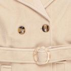 Girls' Beige Double-Breasted Jacket, ऑफ व्हाइट, small image number null
