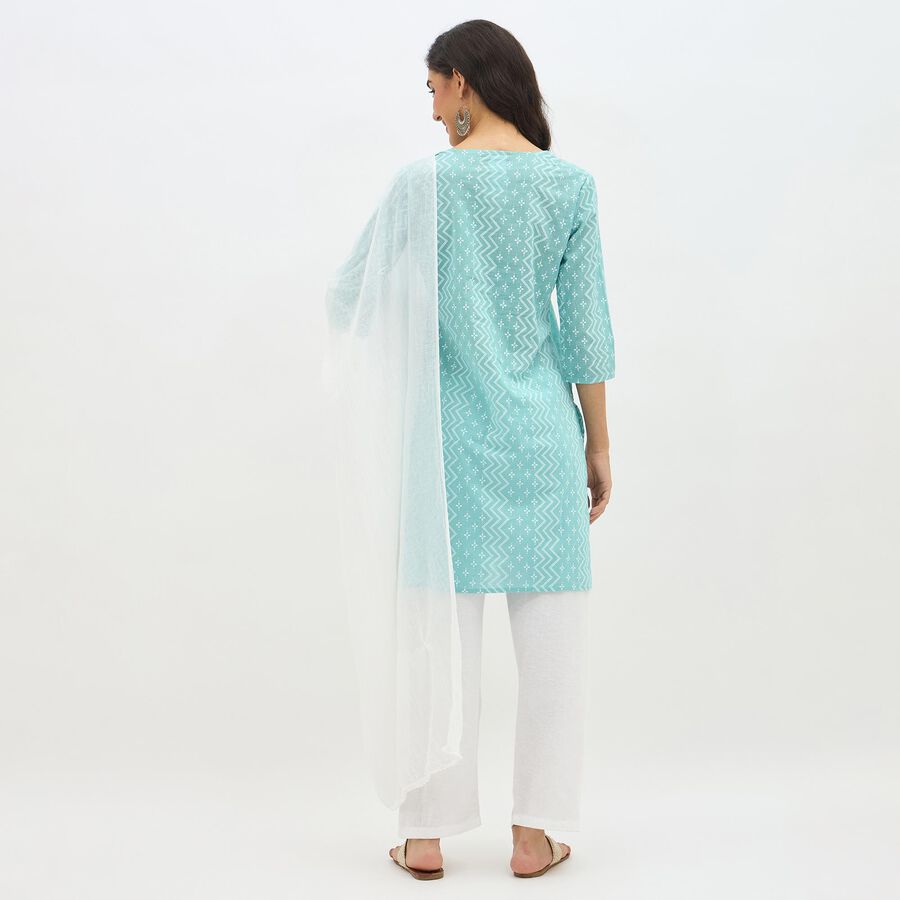 Women's Bright White Solid Dupatta, White, large image number null