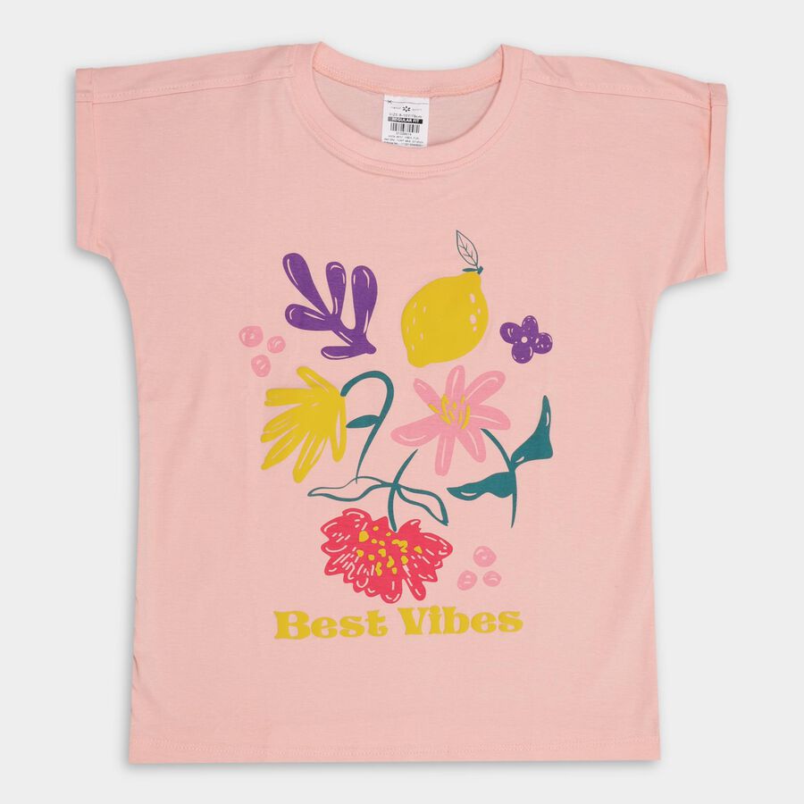Girls' 100% Cotton T-Shirt , Light Pink, large image number null