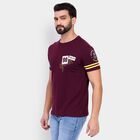 Men's 100% Cotton Round Neck Half Sleeves T-Shirt, Wine, small image number null