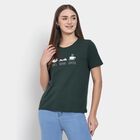 Ladies' Round Neck T-Shirt , गहरा हरा, small image number null