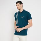 Men's Collared Half Sleeves T-Shirt , टील ब्लू, small image number null