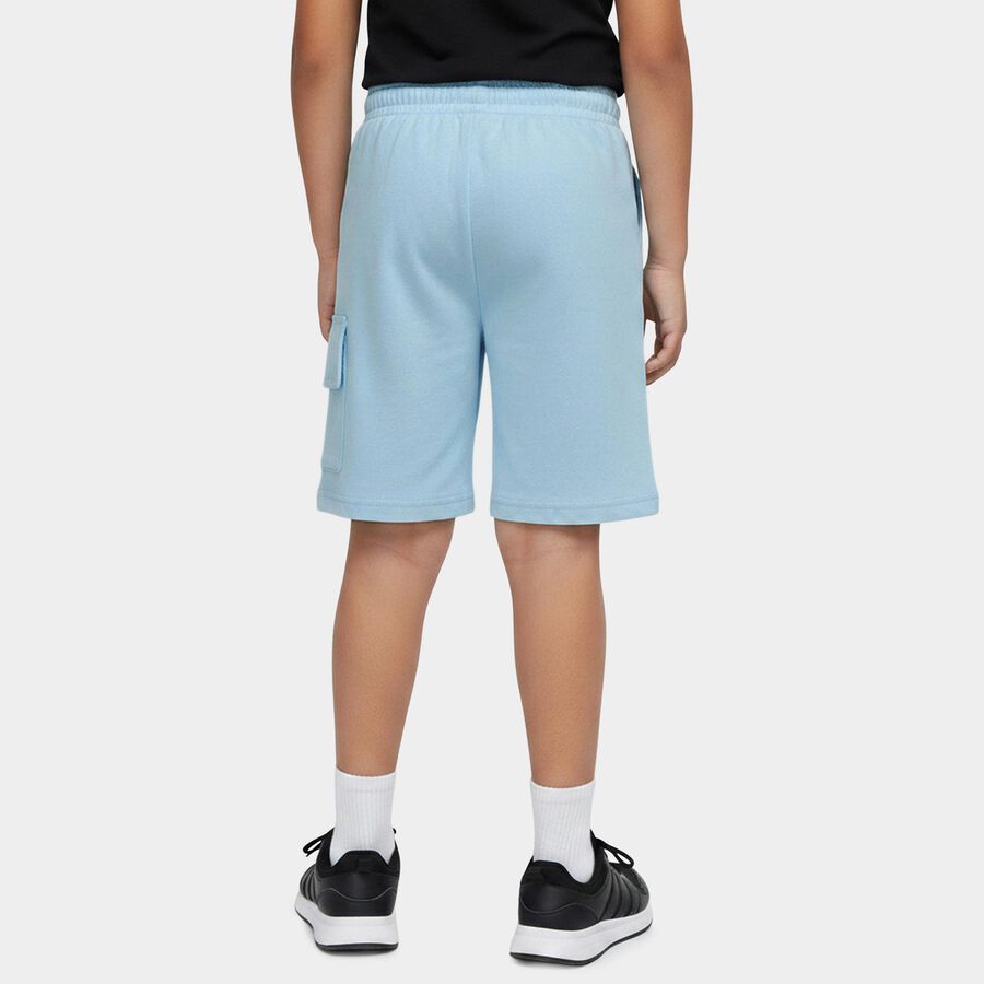 Boys' Navy Blue Regular Fit Cotton Blend Bermuda Shorts, हल्का नीला, large