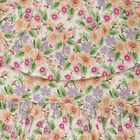 Girls' Cream Floral Printed Fit and Flare Cold Shoulder Frock, ऑफ व्हाइट, small