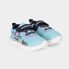 Boys' Light Blue Velcro Strap Sneakers, नीला, small