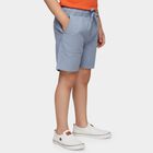 Boys' Light Blue Cotton Elastic Waist Bermuda Shorts, Light Blue, small