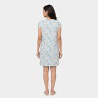Women's Light Blue Round Neck T-Shirt Style Nighty, हल्का नीला, small