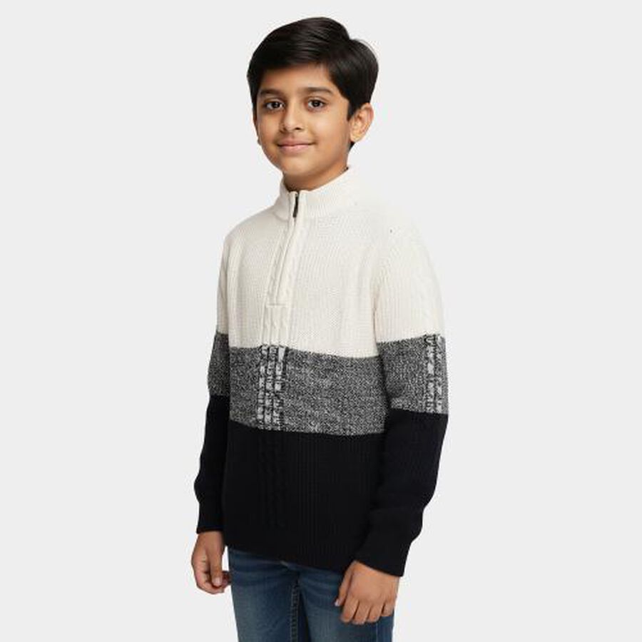 Boys' Pullover, Navy Blue, large image number null