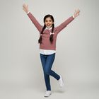 Girls' Dusty Rose Crew Neck Knit Pullover, Light Pink, small image number null