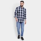 Men's 100% Cotton Casual Shirt , Navy Blue, small image number null