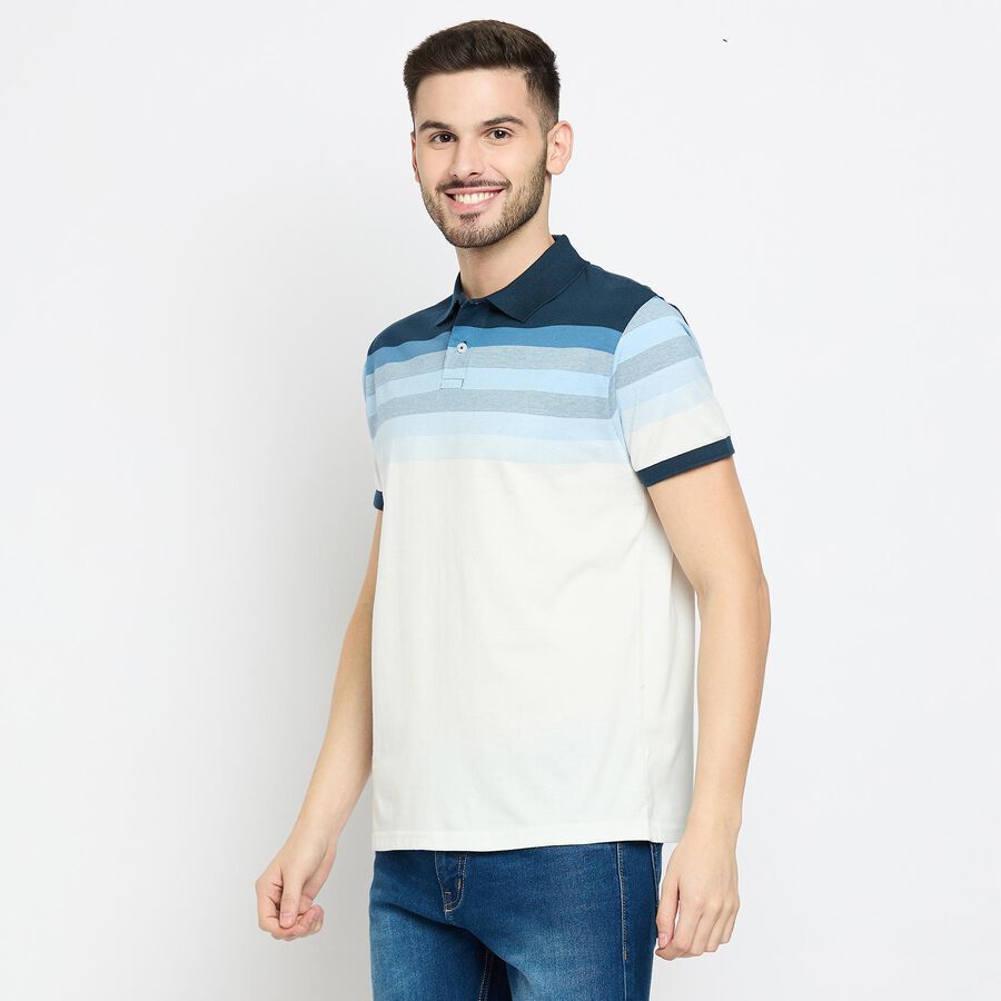 Men's Collared Half Sleeves T-Shirt , Mid Blue, large image number null