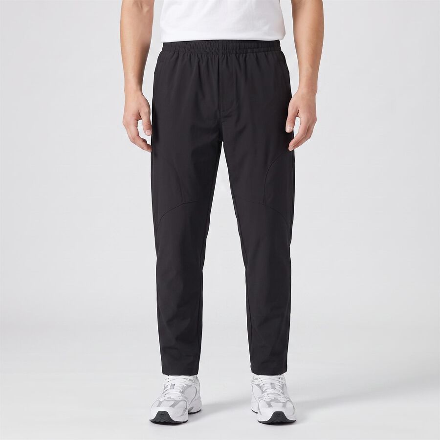 Men's Black Slim Fit Solid Track Pants, Black, large
