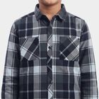 Boys' Navy Blue Cotton Casual Shirt, Navy Blue, small