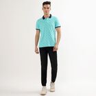 Men's Light Mint Green Cotton Polo Collar Casual T-Shirt, Light Green, small image number null