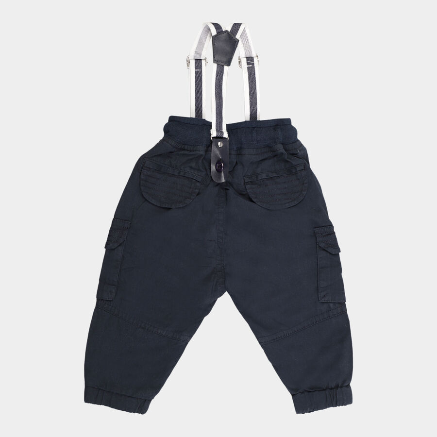 Infants Cotton Solid Trousers, Navy Blue, large image number null