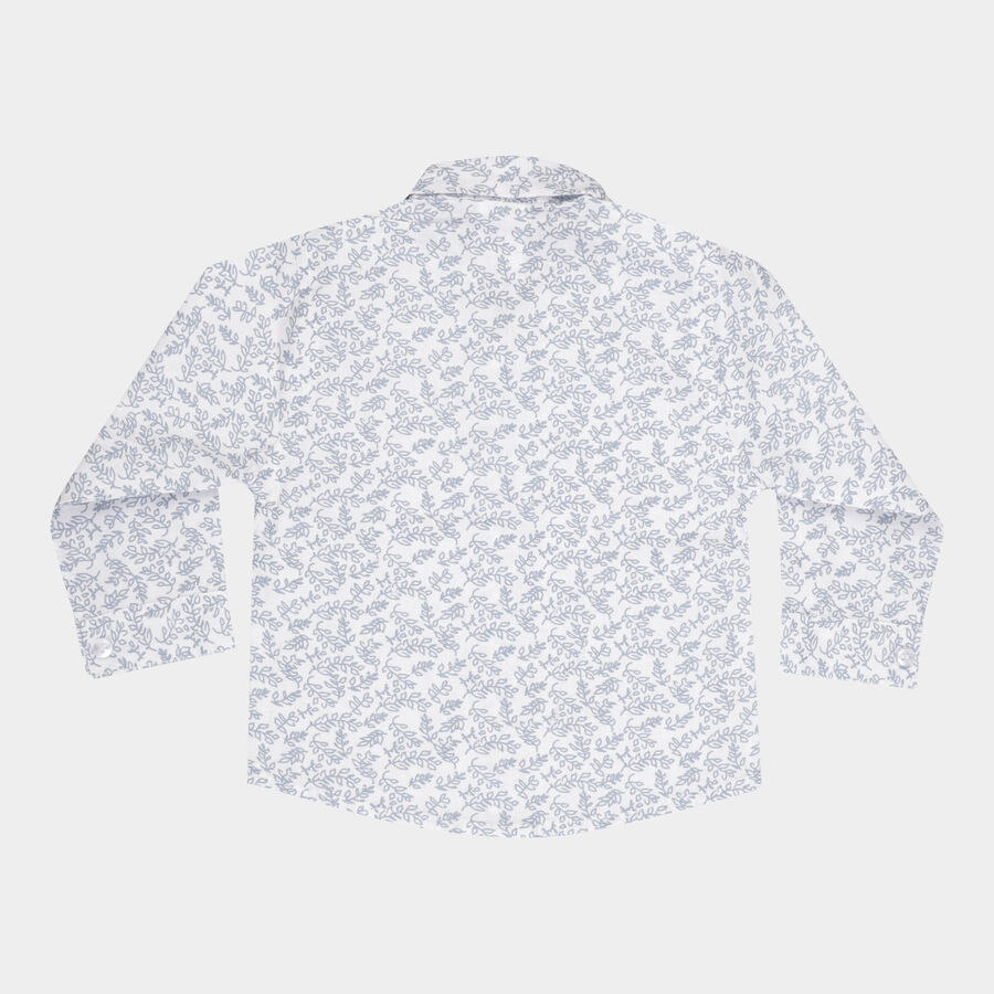 Infants Cotton Printed Casual Shirt, White, large image number null