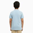 Boys Light Powder Blue Polo Neck Casual T-Shirt, हल्का नीला, small