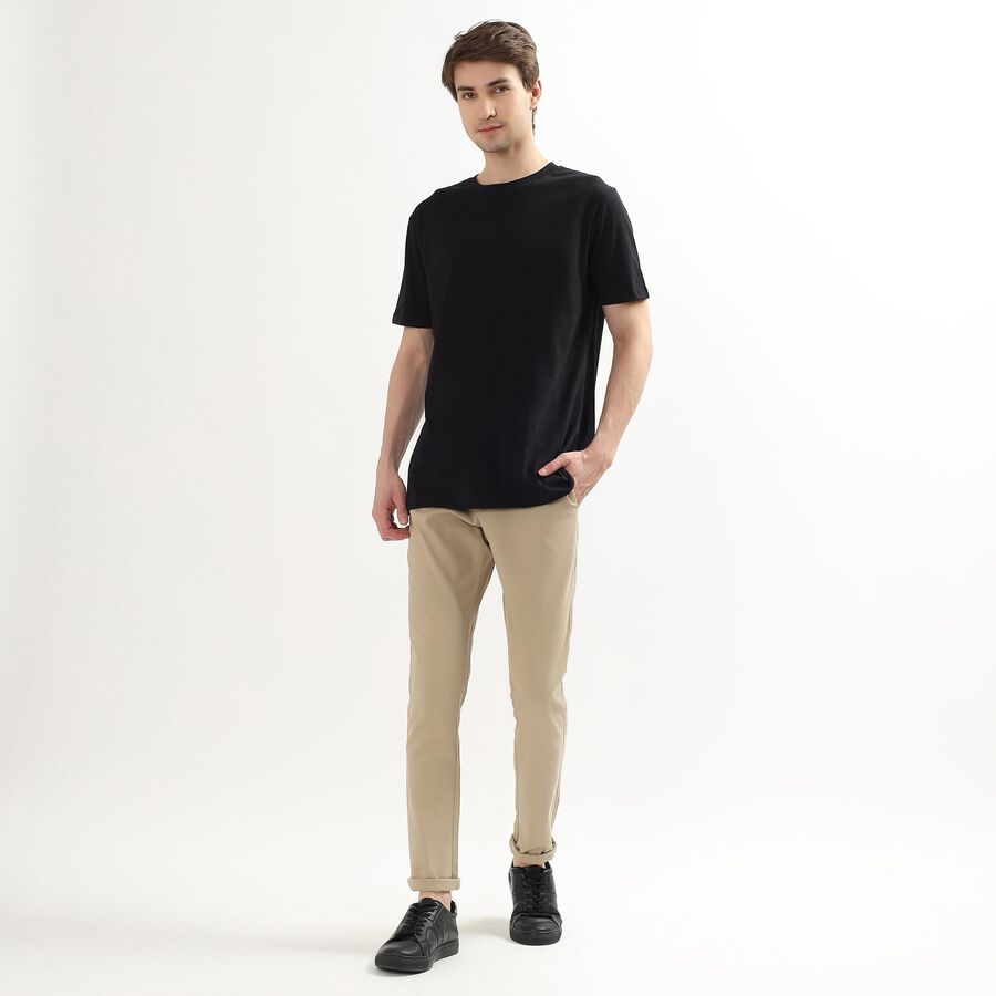 Men's Slim Fit Casual Trousers, Beige, large image number null
