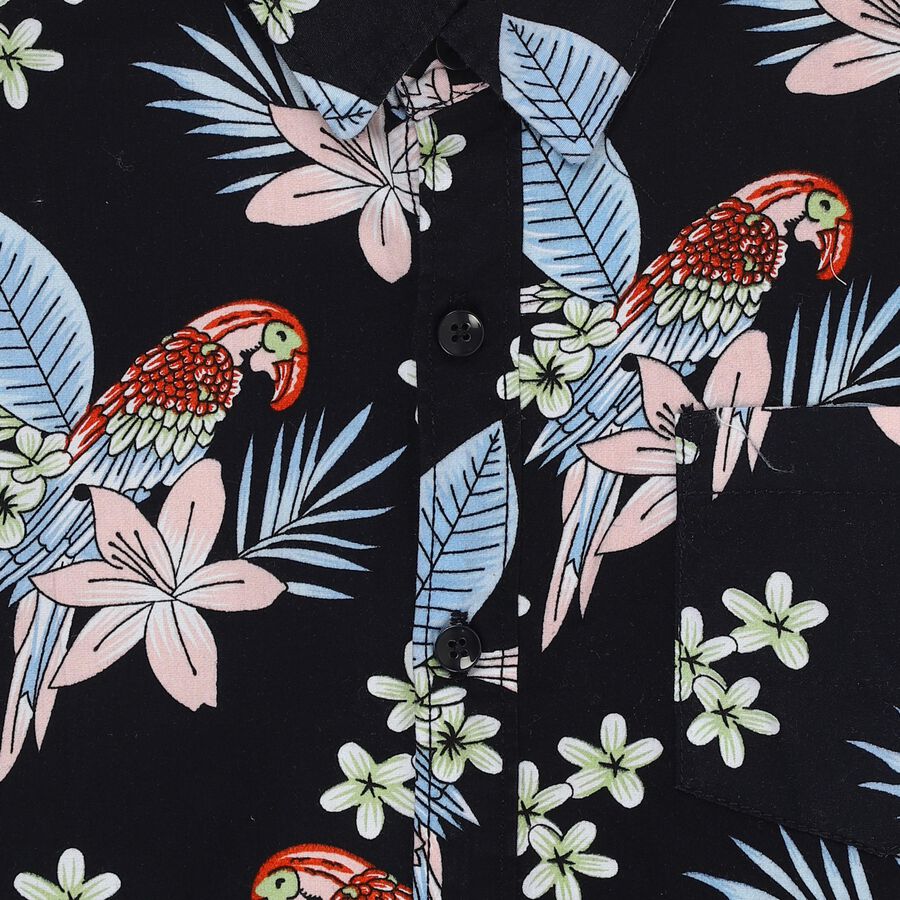 Boys' Black Cotton Half Sleeve Classic Casual Shirt, नेवी ब्लू, large image number null