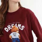 Women's Deep Burgundy Crew Neck Casual Sweatshirt, Wine, small image number null