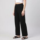 Women's Black Palazzos, काला, small