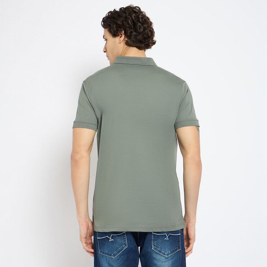 Men's 100% Cotton Collared Half Sleeves T-Shirt , Light Green, large image number null