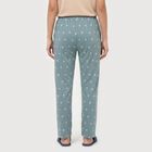 Women's Light Blue Straight Fit Printed Lounge Pyjama, Light Blue, small