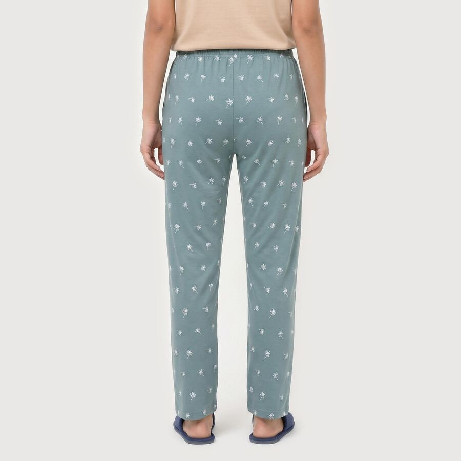 Women's Light Blue Straight Fit Printed Lounge Pyjama, Light Blue, large