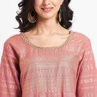 Solid 3/4th Sleeves Empire Line Kurta, Purple, small image number null