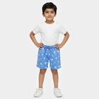 Boys' Blue Regular Fit Tropical Printed Bermuda Shorts, Light Blue, small