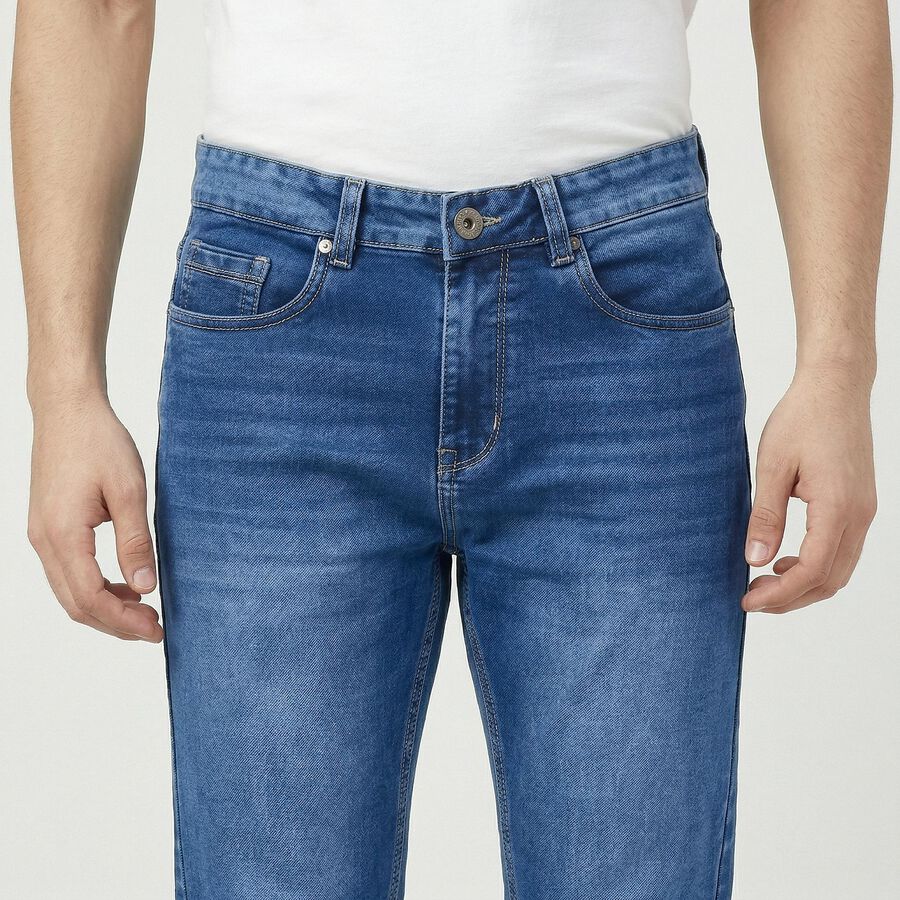 Men's Blue Slim Fit Jeans, Mid Blue, large
