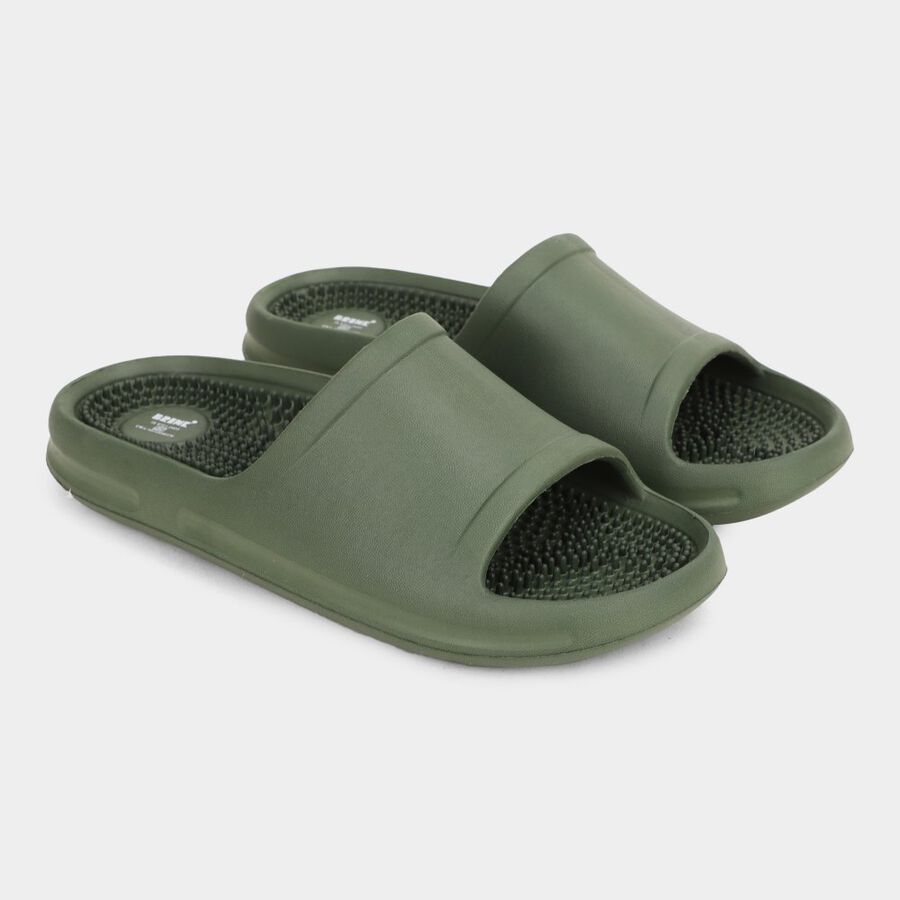 Men's Slippers, Olive, large