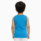 Infants Bright Blue Cotton Round Neck Casual Vest, मध्यम नीला, small image number null