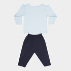 Infants Cotton Printed Full Sleeve Night Suit, Light Blue, small image number null