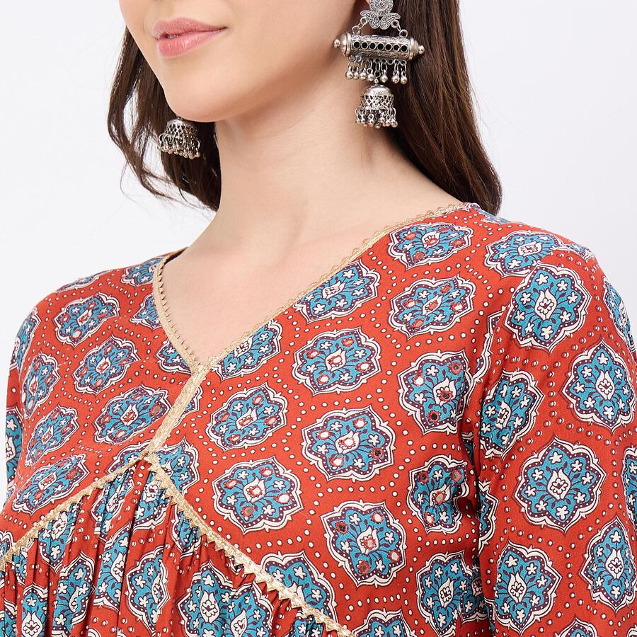 Women's Maroon Solid Ethnic Set, Maroon, large