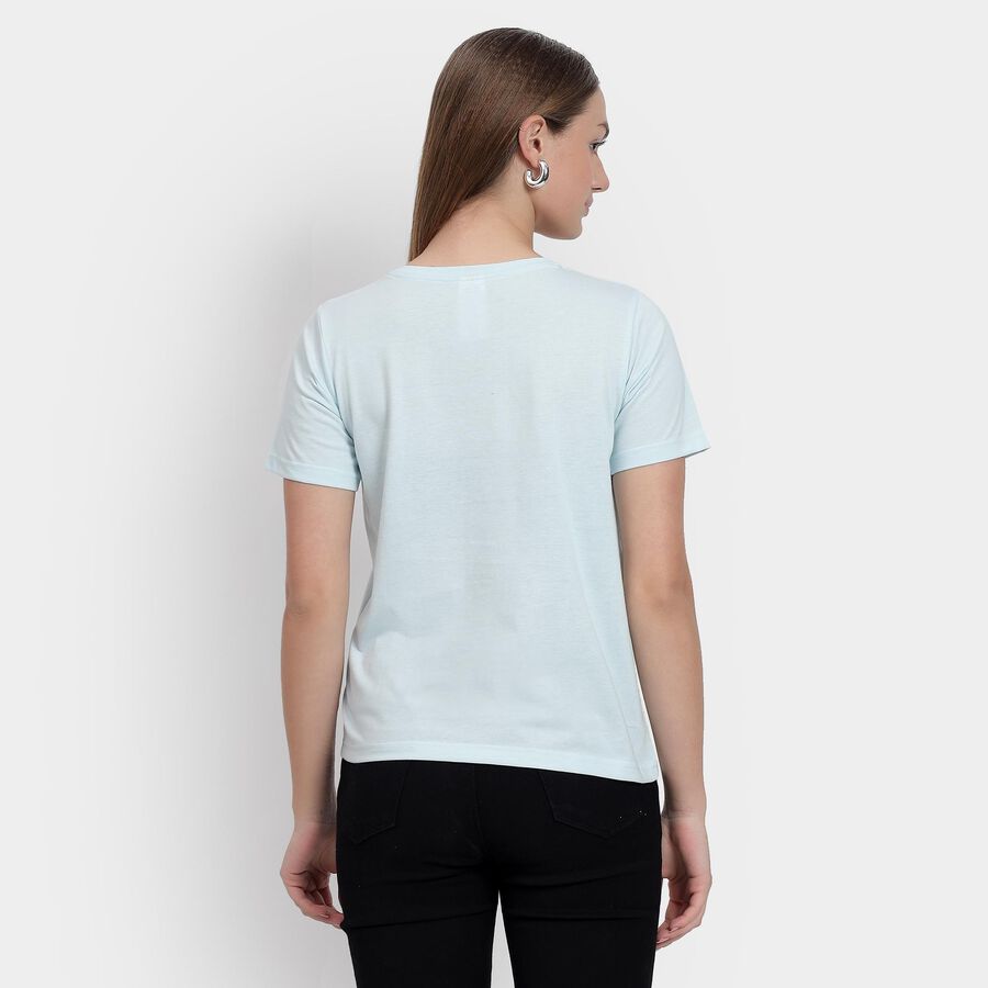 Ladies' Round Neck T-Shirt , नीला, large image number null