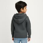 Boys Dark Grey Hooded Knit Pullover, हल्का हरा, small image number null
