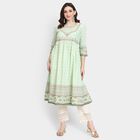 Ladies' 100% Cotton Kurta , एक्वा, small image number null