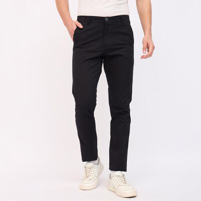 Men's 100% Cotton Cross Pocket Slim Fit Casual Trousers