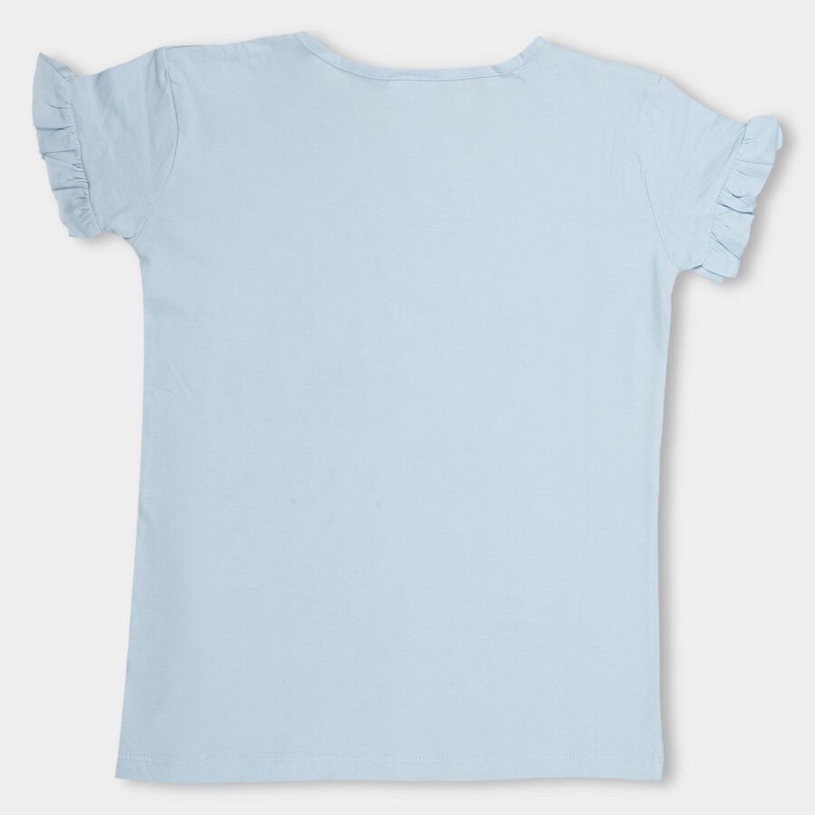 Girls' 100% Cotton T-Shirt, Light Blue, large image number null