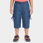 Girls' Light Blue Relaxed Fit Cargo Jeans, हल्का नीला, small