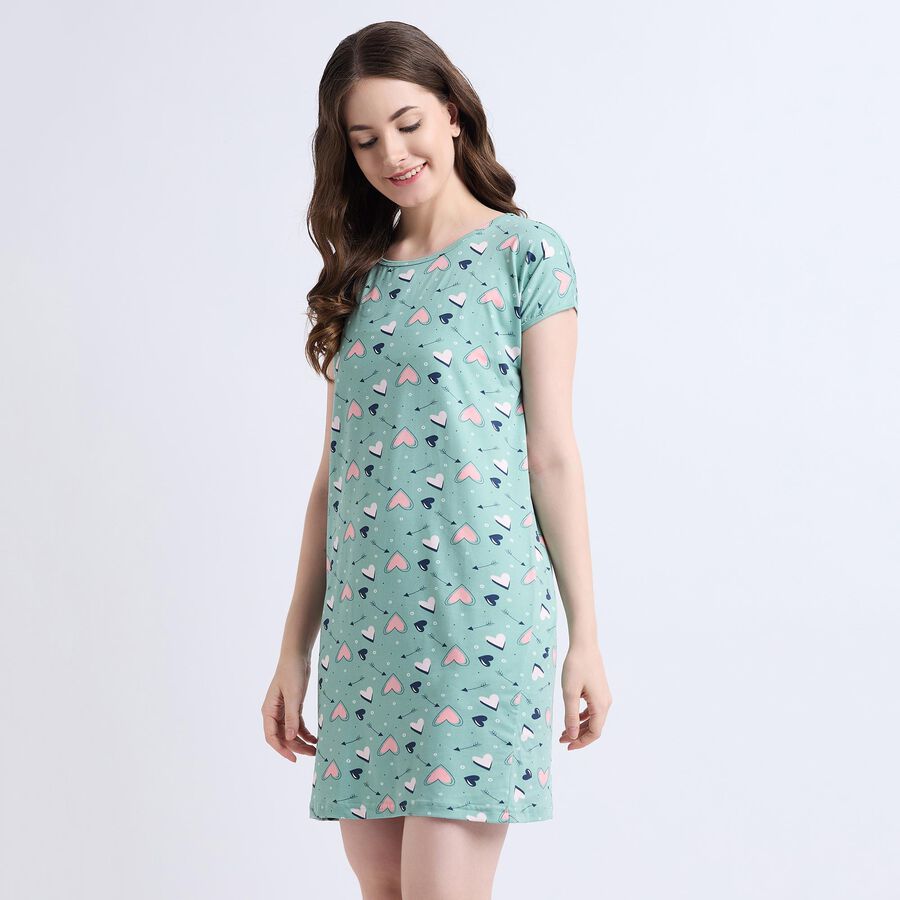 Ladies' Nighty , हल्का हरा, large image number null