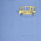 Kids' Muted Steel Blue Cotton Round Neck Casual T-Shirt, Mid Blue, small image number null